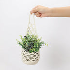 Macrame Plant Hanger White | High & Bury