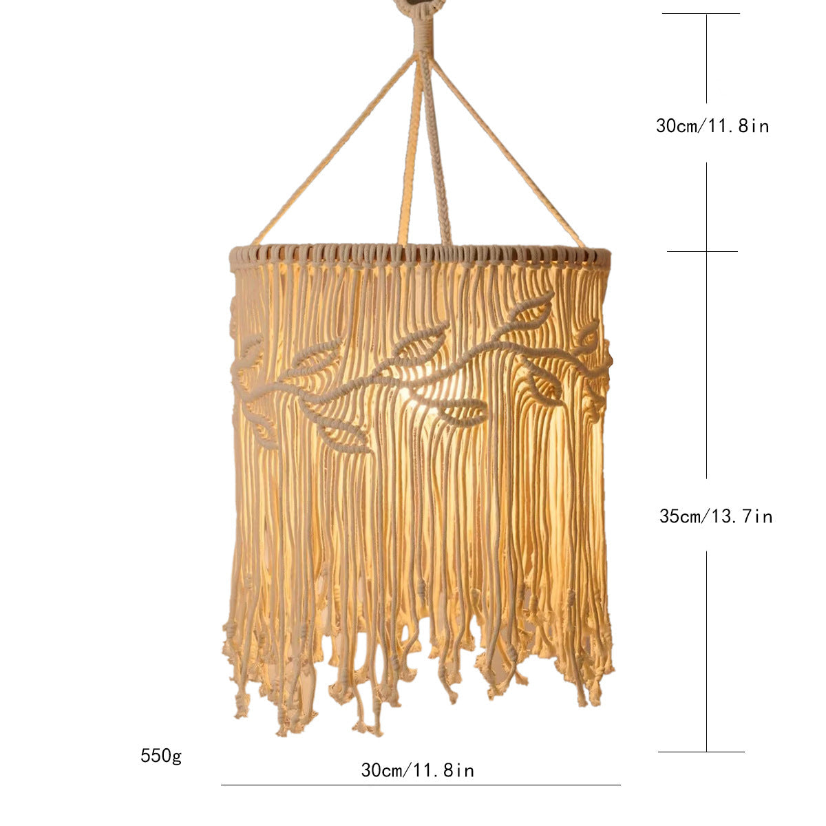 Macrame Plant Hanger with Decorative Fringes | High & Bury