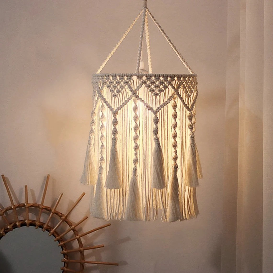 Macrame Plant Hanger with Decorative Fringes | High & Bury