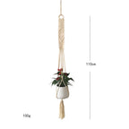 Macrame Plant Hanger with Decorative Tassels Blue | High & Bury