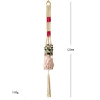 Macrame Plant Hanger with Decorative Tassels Blue | High & Bury