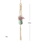 Macrame Plant Hanger with Decorative Tassels Blue | High & Bury