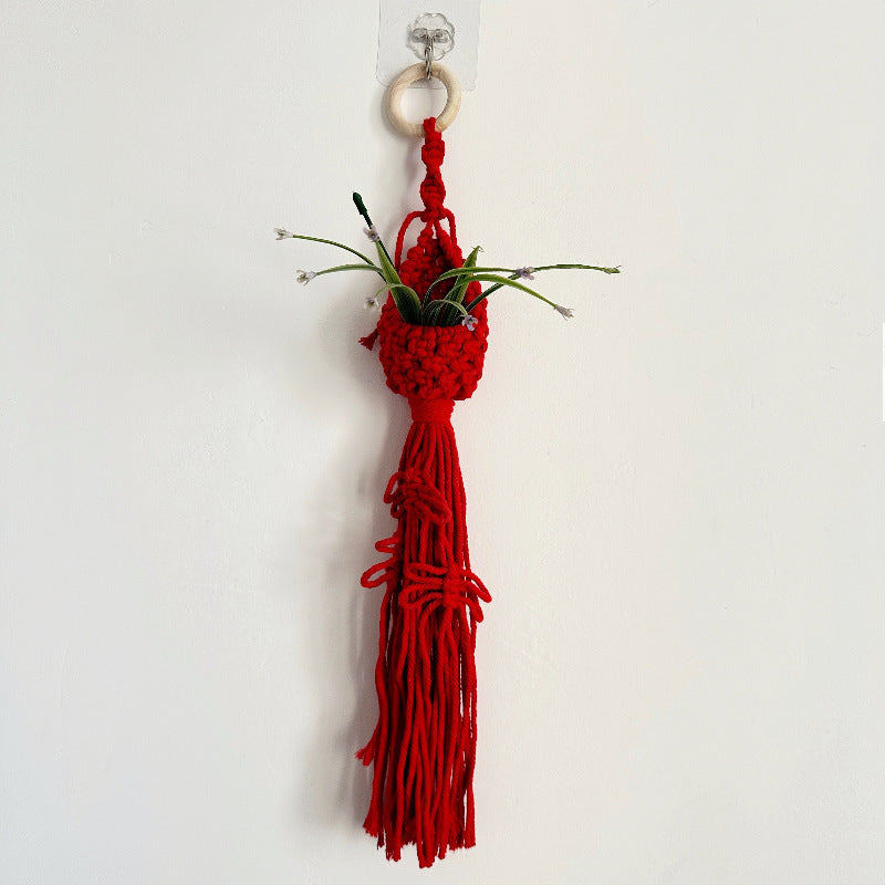 Macrame Plant Hanger with Decorative Tassels | High & Bury