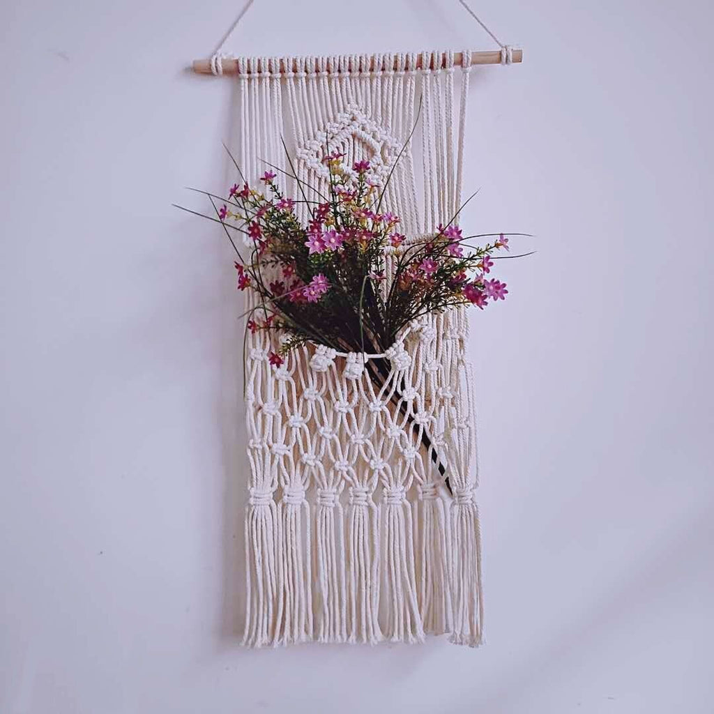 Macrame Plant Holder Flower Basket | High & Bury