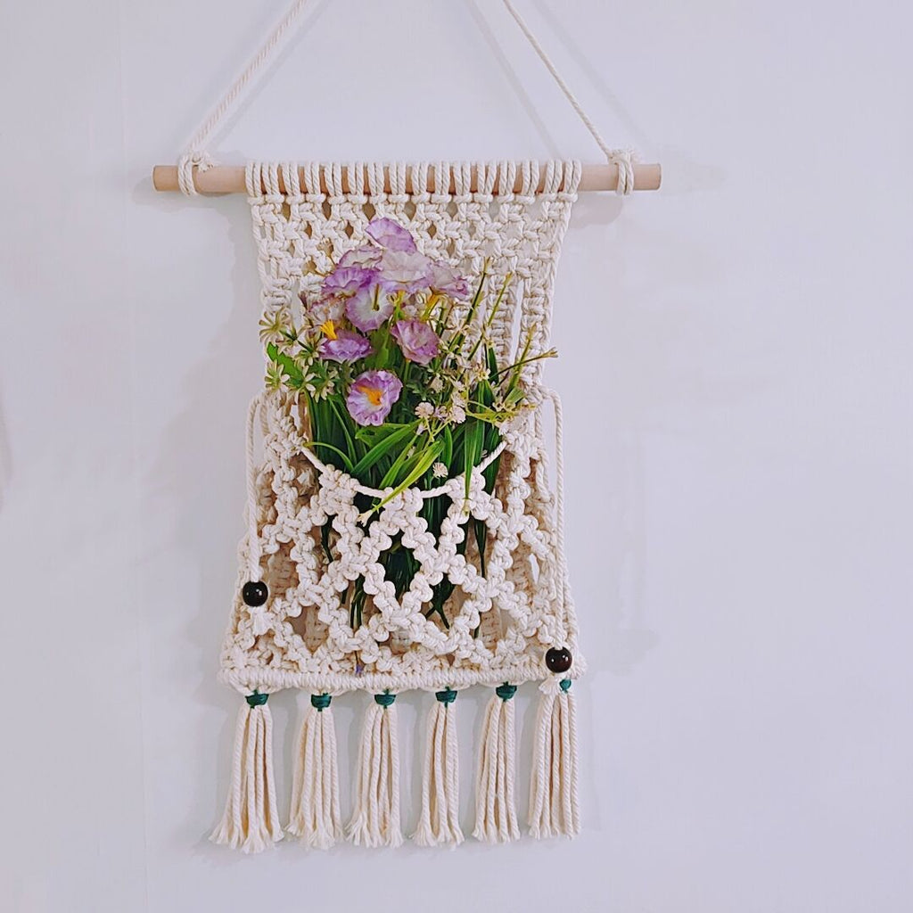 Macrame Plant Holder Flower Basket | High & Bury