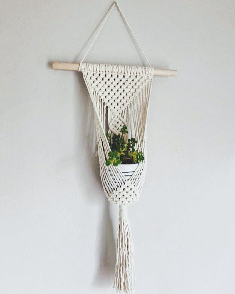 Macrame Plant Holder White | High & Bury