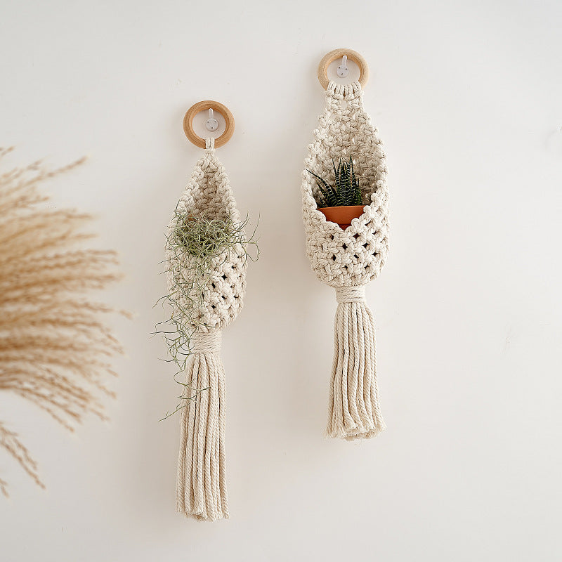 Macrame Plant Holder with Decorative Hanging Design | High & Bury