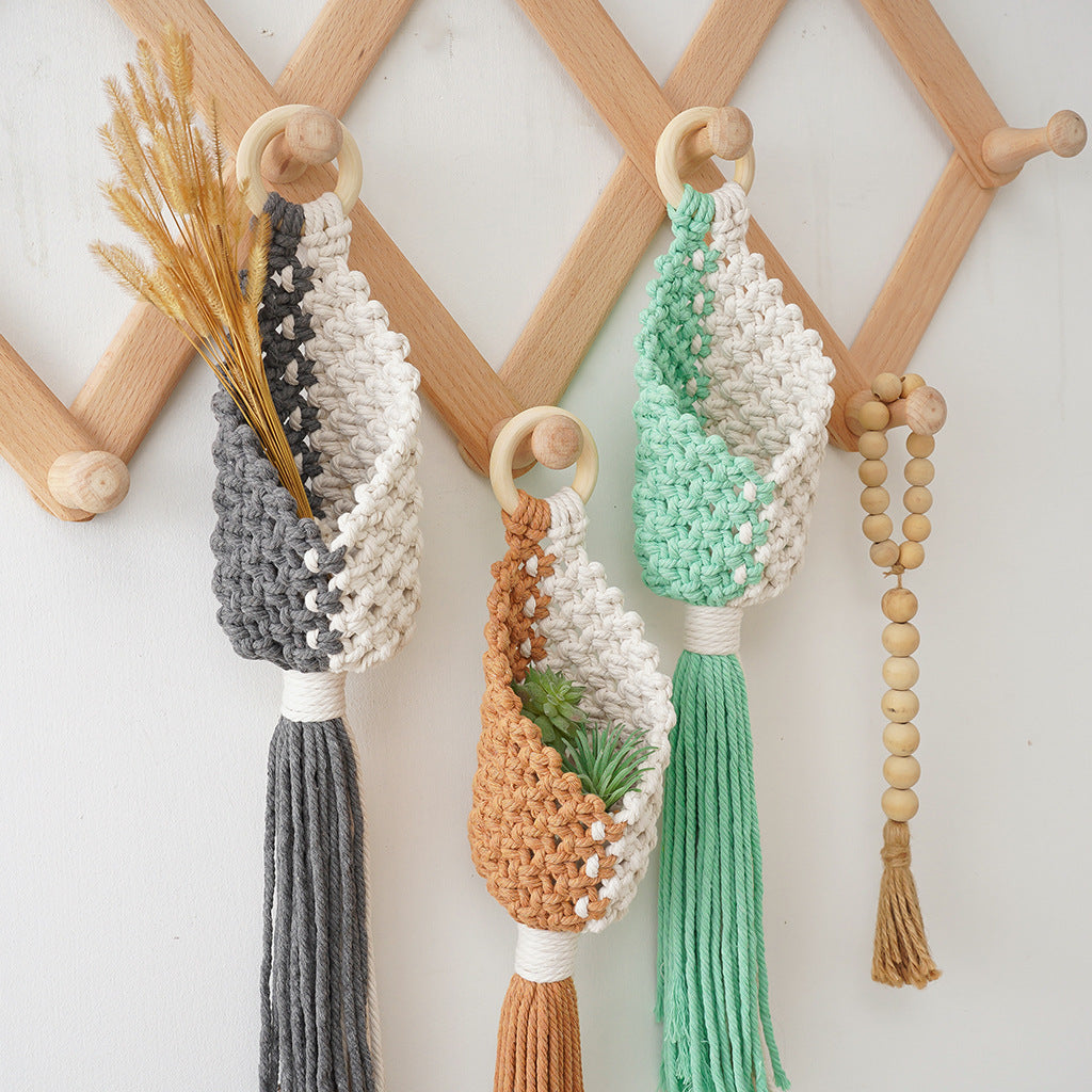 Macrame Plant Holder with Decorative Hanging Design | High & Bury
