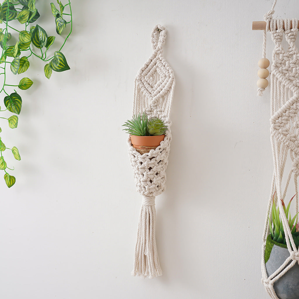 Macrame Plant Holder with Decorative Hanging Design | High & Bury