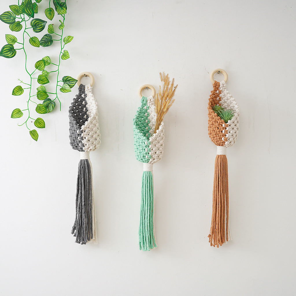 Macrame Plant Holder with Decorative Hanging Design | High & Bury