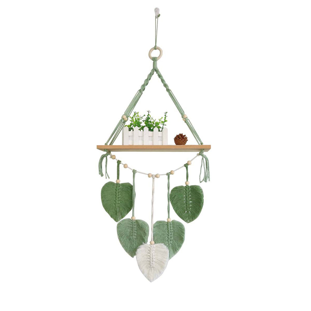 Macrame Plant Shelf with Artistic Leaf Design | High & Bury