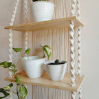 Macrame Plant Shelf with Decorative Hanging Design | High & Bury