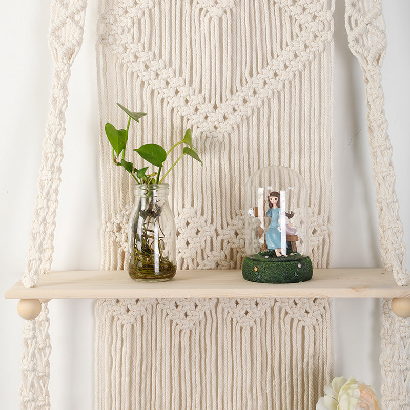 Macrame Shelf Board with Heart Design | High & Bury