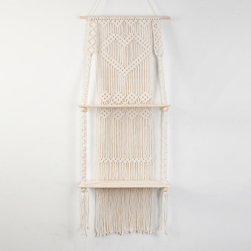 Macrame Shelf Board with Heart Design | High & Bury