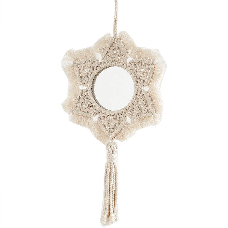 Macrame Star-Shaped Wall Mirror | High & Bury