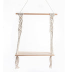 Macrame Swing Shelf with Wooden Accents | High & Bury