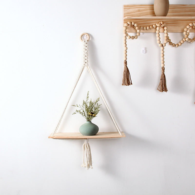 Macrame Triangle Floating Shelf | High & Bury