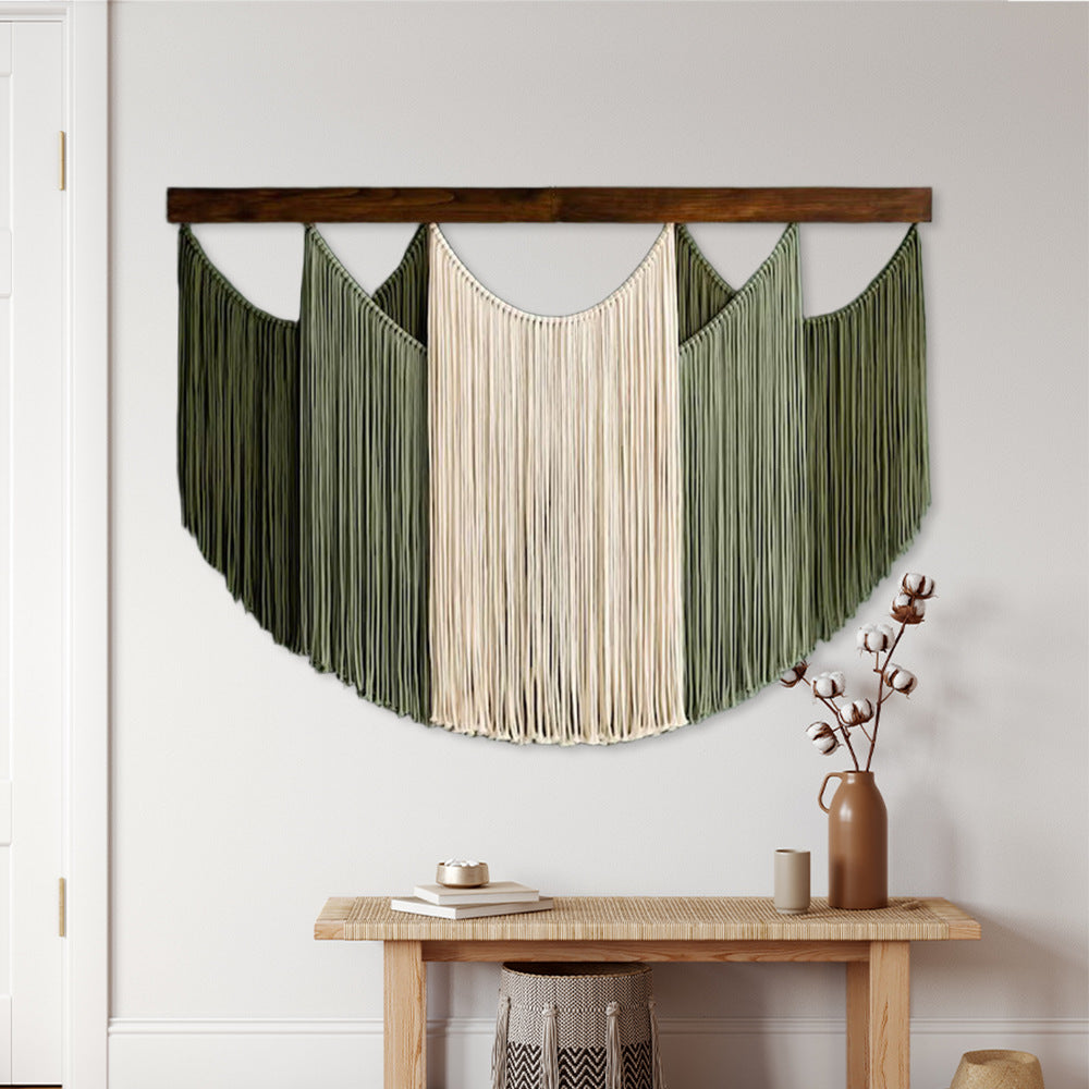 Macrame Wall Art Sky Blue Light Gray | High & Bury