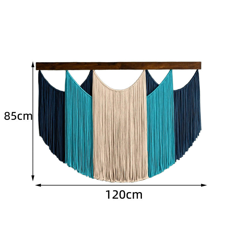 Macrame Wall Art Sky Blue Light Gray | High & Bury
