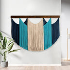 Macrame Wall Art Sky Blue Light Gray | High & Bury