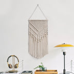 Macrame Wall Art Z040 Size Beige Cinnabar Red | High & Bury