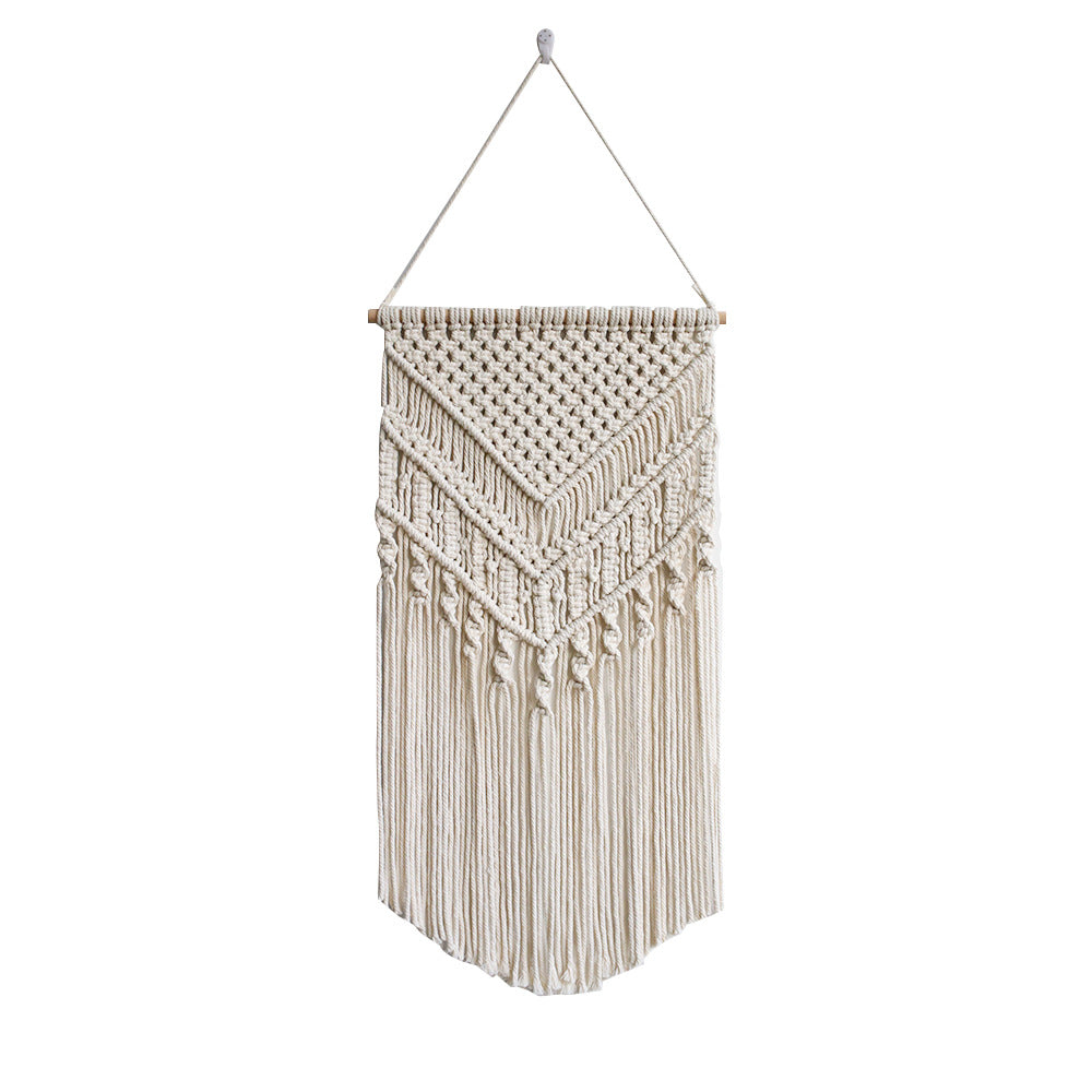 Macrame Wall Art Z040 Size Beige Cinnabar Red | High & Bury