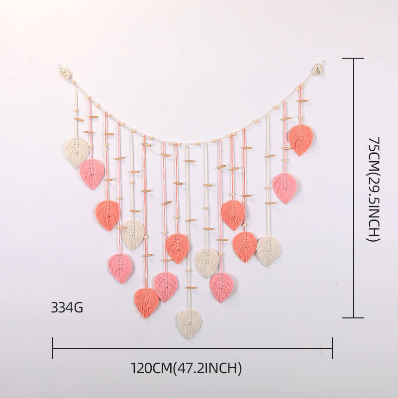 Macrame Wall Decor with Leaf Design | High & Bury