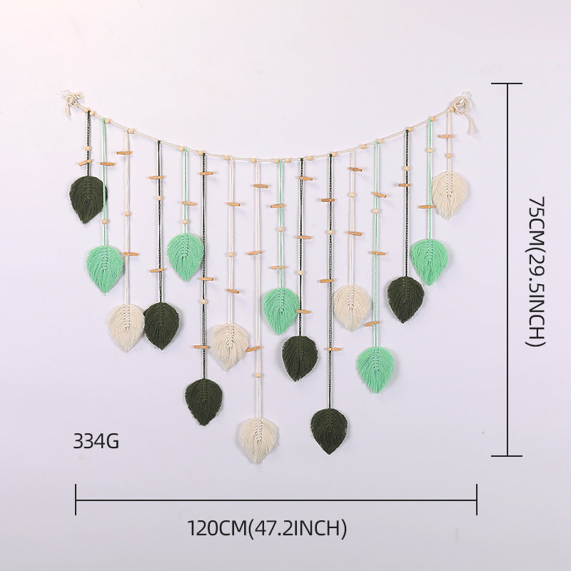 Macrame Wall Decor with Leaf Design | High & Bury