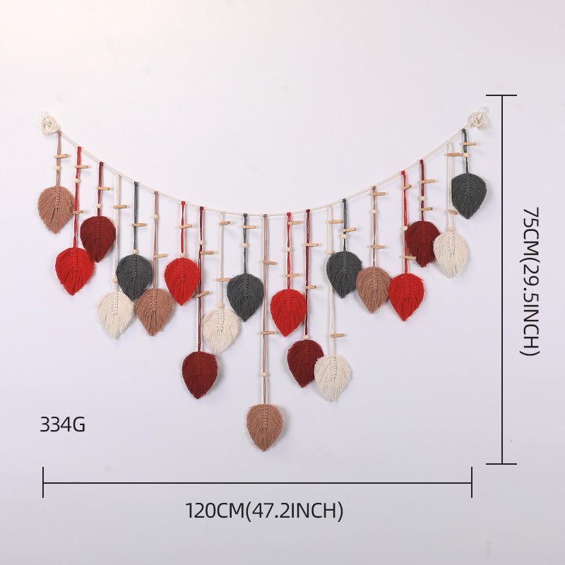 Macrame Wall Decor with Leaf Design | High & Bury
