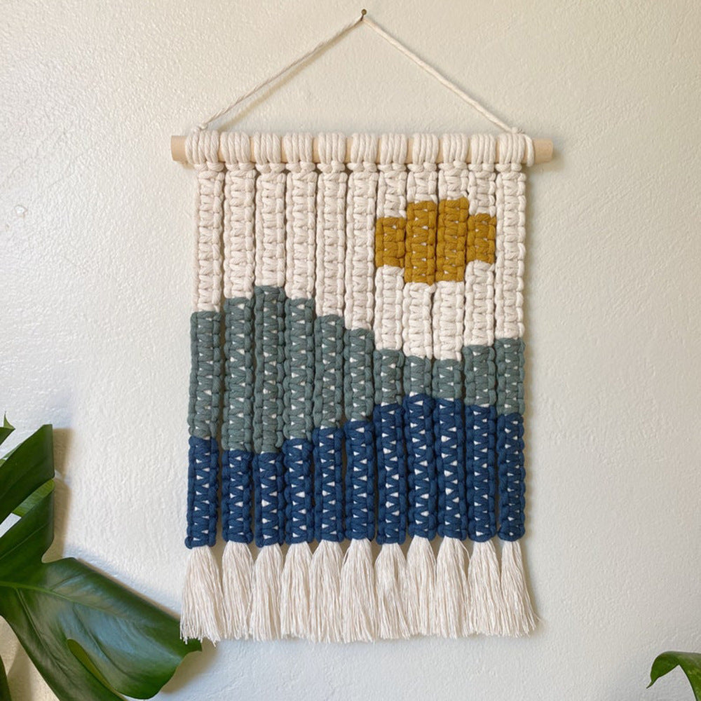 Macrame Wall Decor with Stylish Geometric Pattern | High & Bury