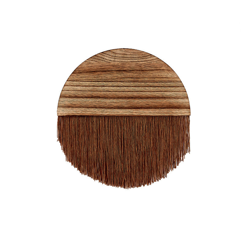 Macrame Wall Decor with Wooden Base | High & Bury
