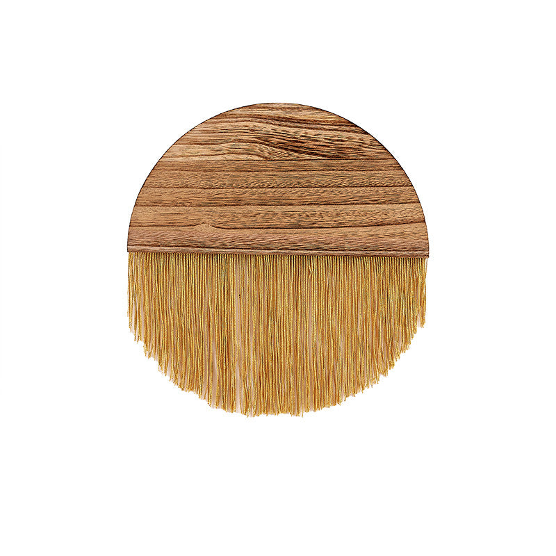 Macrame Wall Decor with Wooden Base | High & Bury