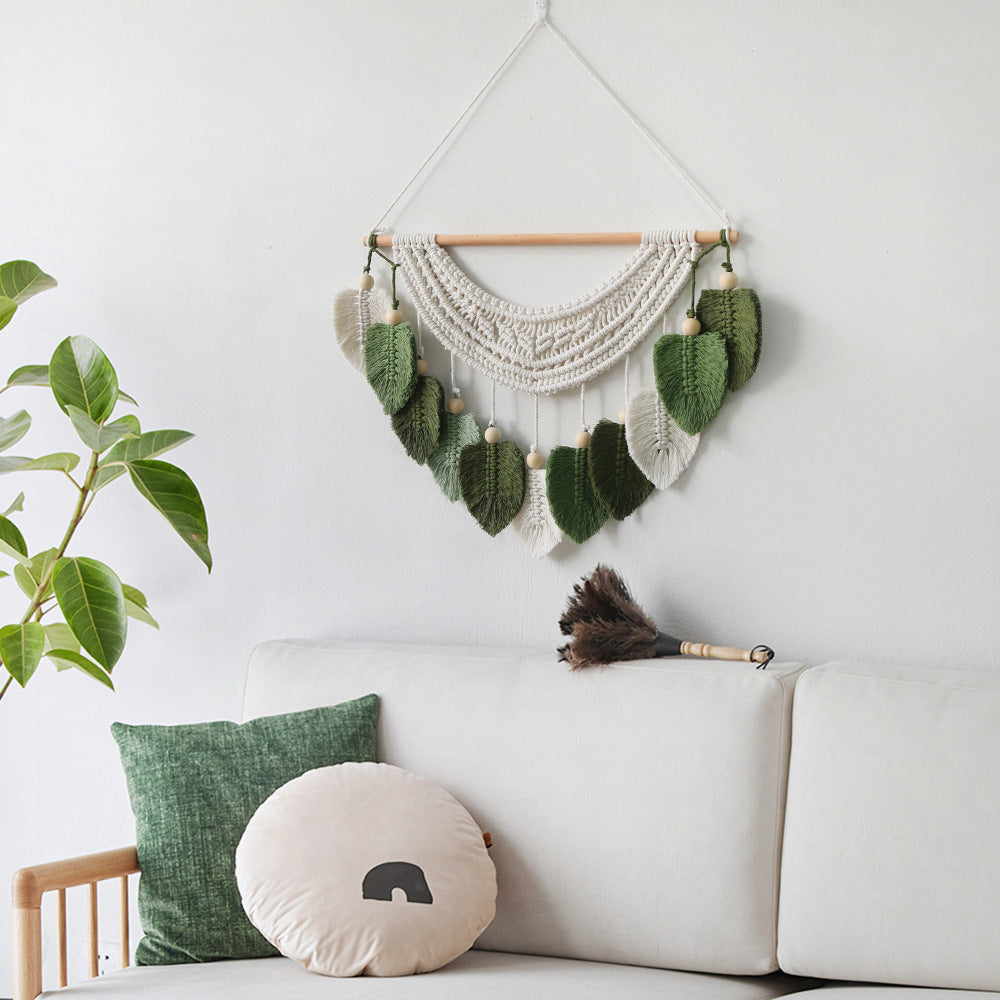 Macrame Wall Decoration with Leaf Design | High & Bury
