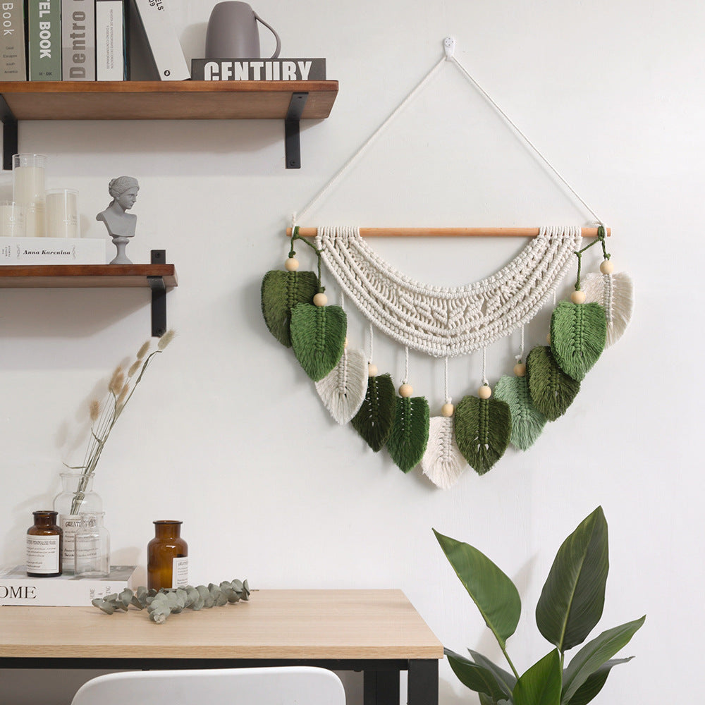 Macrame Wall Decoration with Leaf Design | High & Bury