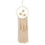 Macrame Wall Hanging Art with Leaf Design | High & Bury