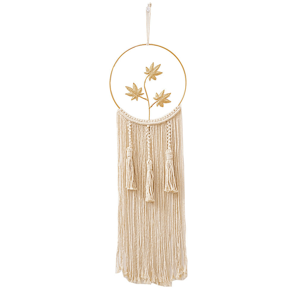 Macrame Wall Hanging Art with Leaf Design | High & Bury