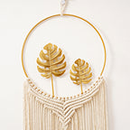 Macrame Wall Hanging Art with Leaf Design | High & Bury