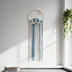 Macrame Wall Hanging Blue White | High & Bury