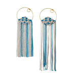 Macrame Wall Hanging Blue White | High & Bury