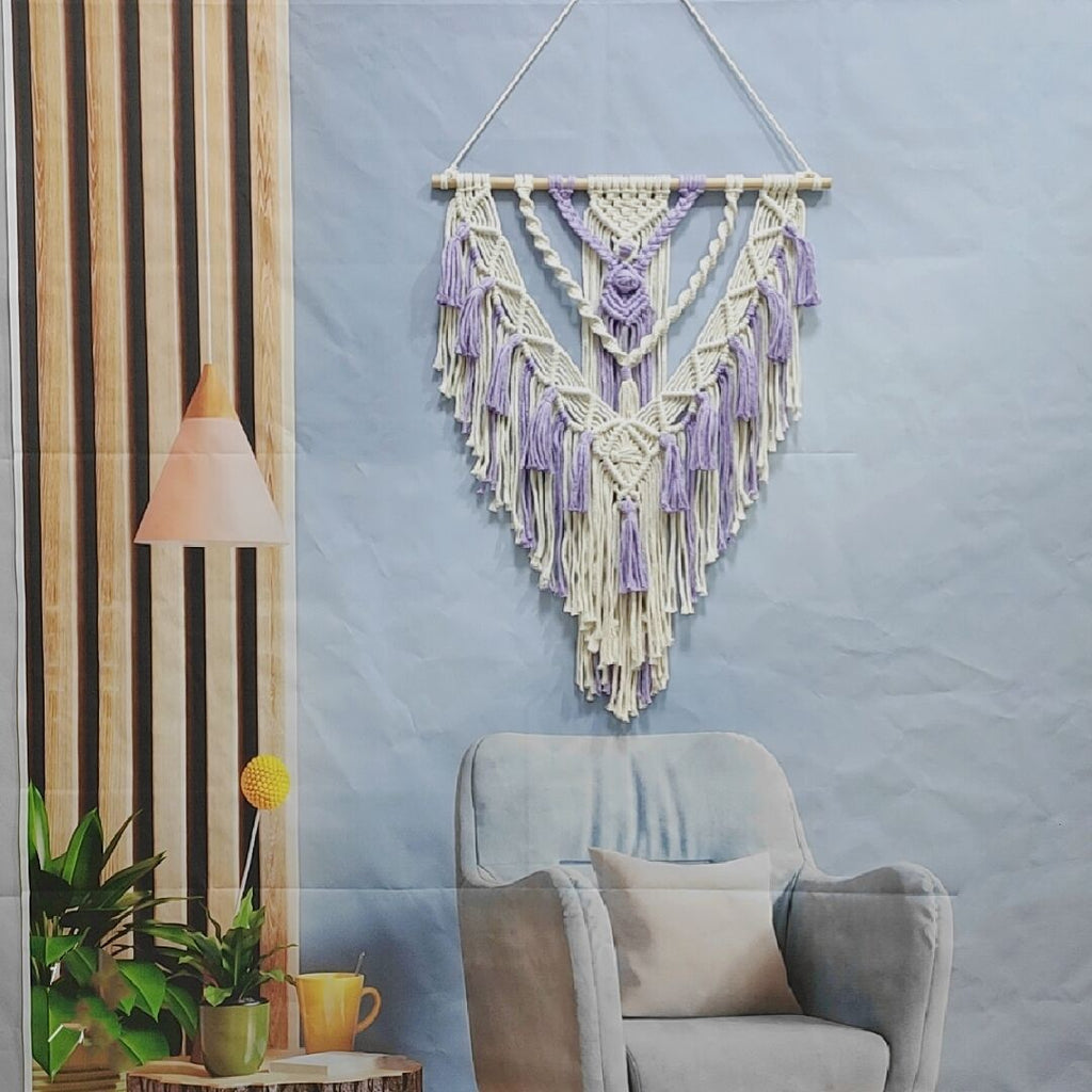 Macrame Wall Hanging Coffee Purple | High & Bury