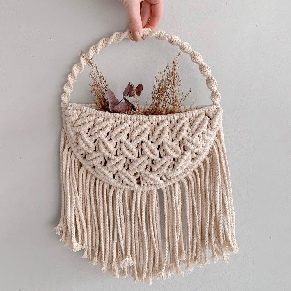 Macrame Wall Hanging Decor with Fringe Details | High & Bury