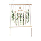 Macrame Wall Hanging Planter with Wooden Accents | High & Bury