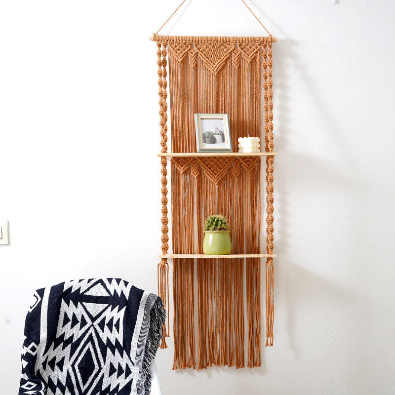 Macrame Wall Hanging Shelf Organizer | High & Bury