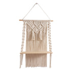 Macrame Wall Hanging Shelf with Decorative Accents | High & Bury