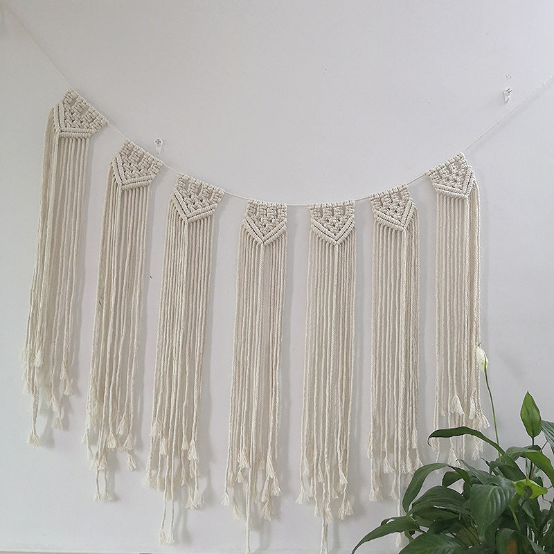 Macrame Wall Hanging Tapestry Off White | High & Bury