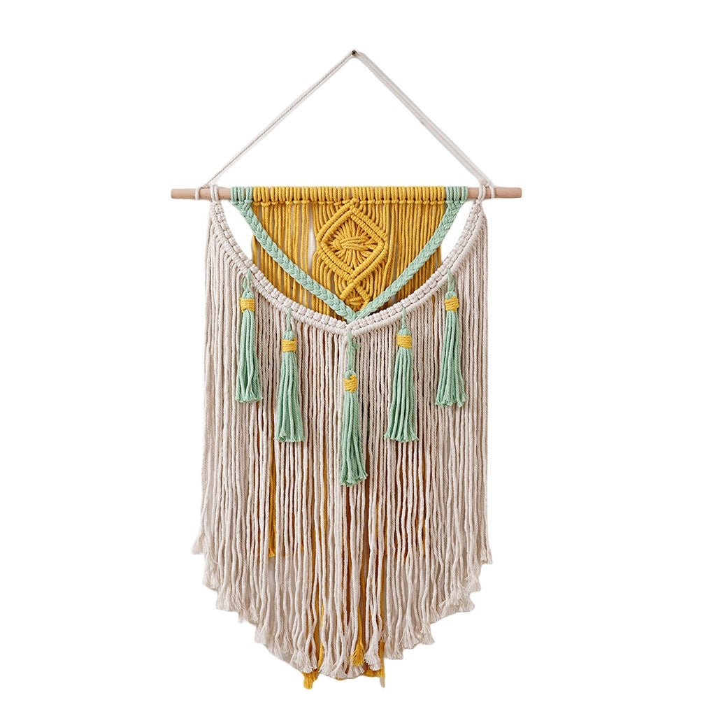 Macrame Wall Hanging Tapestry with Decorative Fringe 20 × 28 Inch | High & Bury