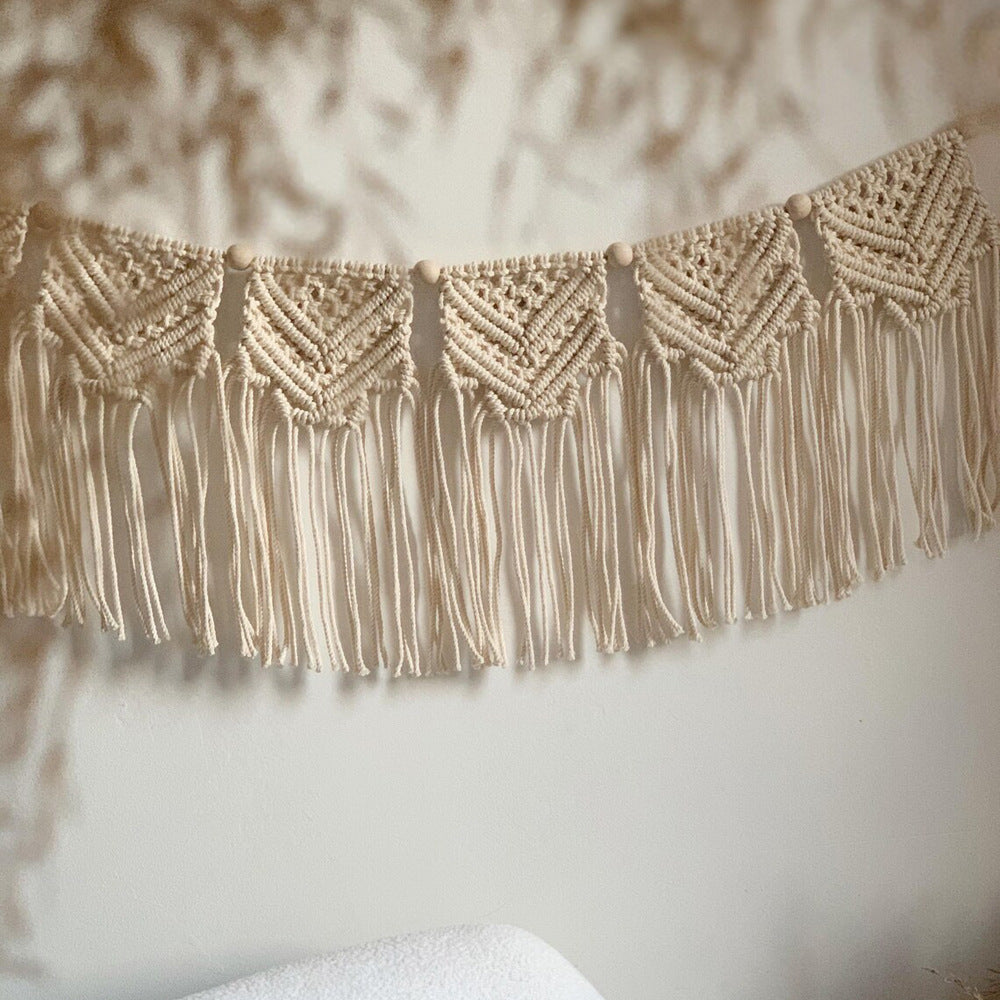 Macrame Wall Hanging Tapestry with Decorative Fringe | High & Bury