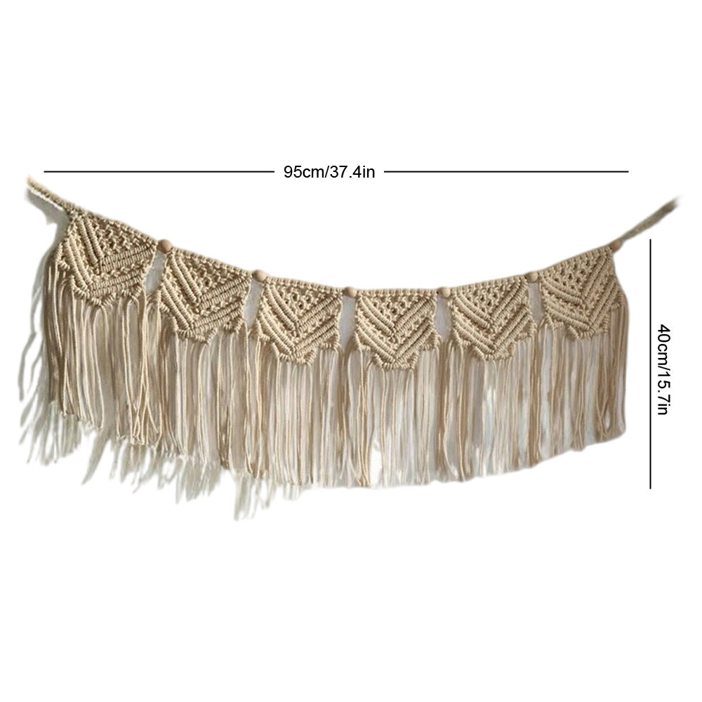 Macrame Wall Hanging Tapestry with Decorative Fringe | High & Bury