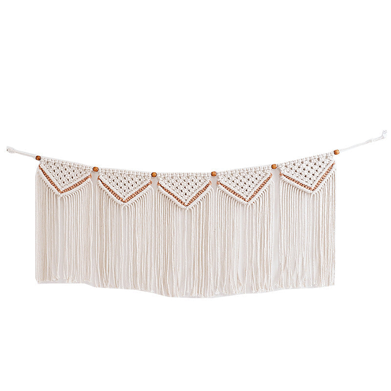Macrame Wall Hanging Tapestry with Decorative Fringe Off White | High & Bury