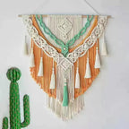 Macrame Wall Hanging White Orange | High & Bury